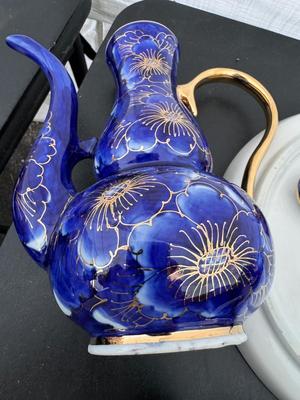 Two Gorgeous Hand Painted Thailand Tea Sets in Excellent Condition