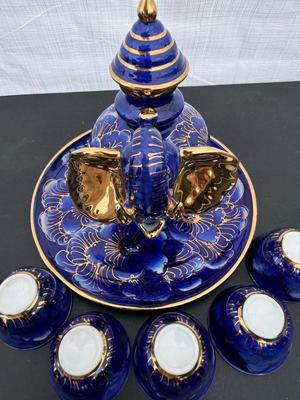 Two Gorgeous Hand Painted Thailand Tea Sets in Excellent Condition