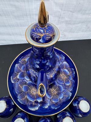 Two Gorgeous Hand Painted Thailand Tea Sets in Excellent Condition