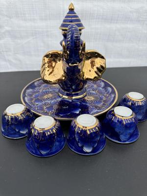 Two Gorgeous Hand Painted Thailand Tea Sets in Excellent Condition