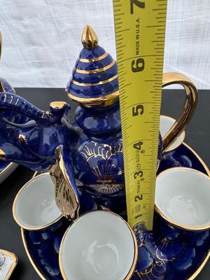 Two Gorgeous Hand Painted Thailand Tea Sets in Excellent Condition