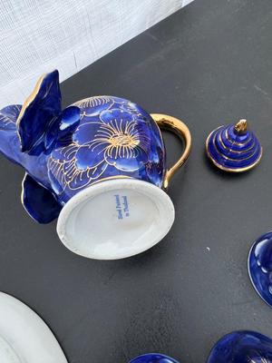 Two Gorgeous Hand Painted Thailand Tea Sets in Excellent Condition