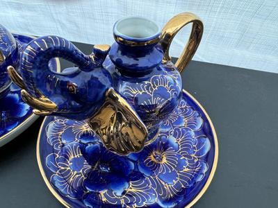 Two Gorgeous Hand Painted Thailand Tea Sets in Excellent Condition