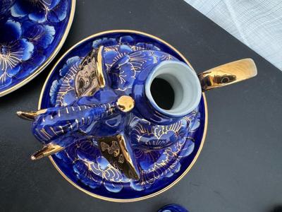 Two Gorgeous Hand Painted Thailand Tea Sets in Excellent Condition