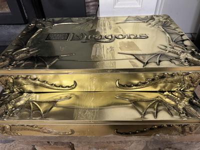 MEGA Blocks Dragons - Two Large Tin Sets (Each 20”Lx12”Wx3”D)