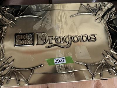 MEGA Blocks Dragons - Two Large Tin Sets (Each 20”Lx12”Wx3”D)