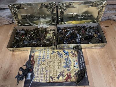 MEGA Blocks Dragons - Two Large Tin Sets (Each 20”Lx12”Wx3”D)