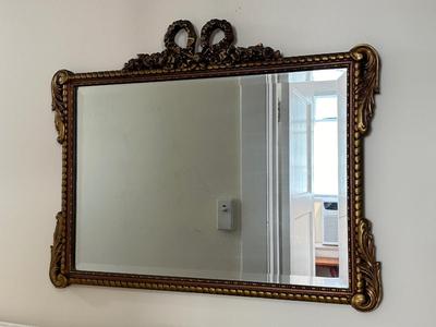 NOYER Giltwood & Ribbon Rose Wall Mirror