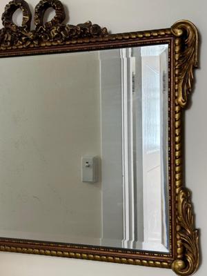 NOYER Giltwood & Ribbon Rose Wall Mirror