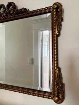 NOYER Giltwood & Ribbon Rose Wall Mirror