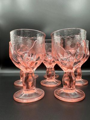 Vintage Tiffin Franciscan Cabaret Pink Lotus Wine Goblets - Set of (8)