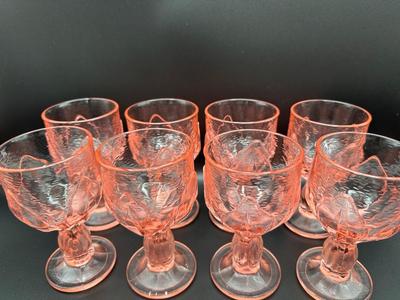 Vintage Tiffin Franciscan Cabaret Pink Lotus Wine Goblets - Set of (8)