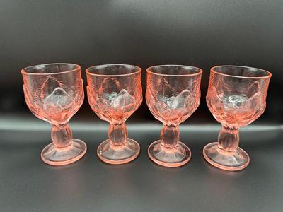 Vintage Tiffin Franciscan Cabaret Pink Lotus Wine Goblets - Set of (8)