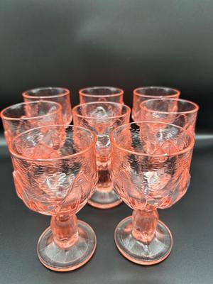 Vintage Tiffin Franciscan Cabaret Pink Lotus Wine Goblets - Set of (8)