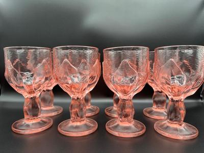Vintage Tiffin Franciscan Cabaret Pink Lotus Wine Goblets - Set of (8)