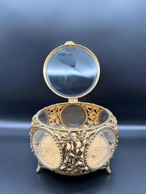 Antique French Glass Jewelry Case