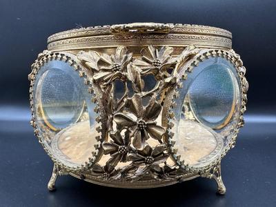 Antique French Glass Jewelry Case