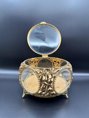 Antique French Glass Jewelry Case
