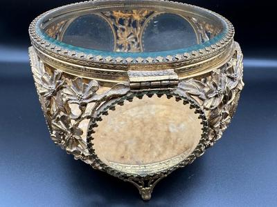 Antique French Glass Jewelry Case