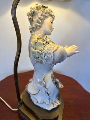 Vintage Victorian Figural Porcelain Lamp