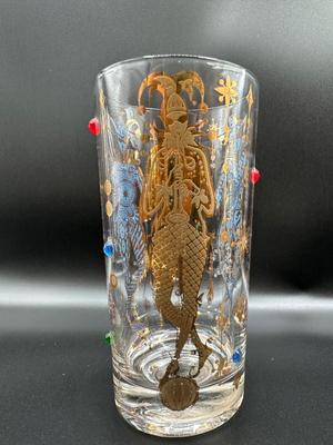 Mardi Gras Culver Highball Tumbler Glass - Set of 5