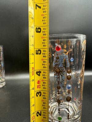 Mardi Gras Culver Highball Tumbler Glass - Set of 5
