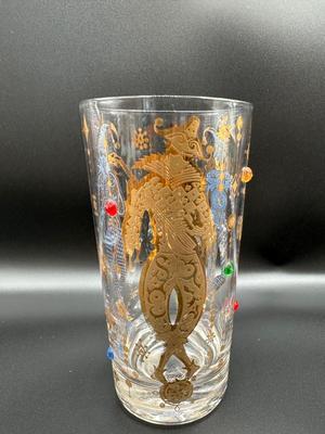 Mardi Gras Culver Highball Tumbler Glass - Set of 5