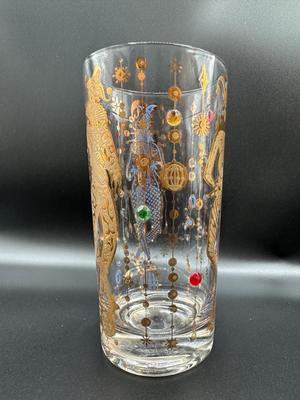 Mardi Gras Culver Highball Tumbler Glass - Set of 5