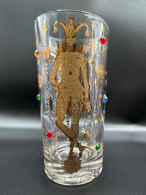 Mardi Gras Culver Highball Tumbler Glass - Set of 5