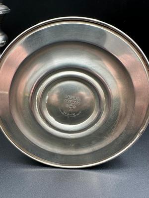 Set of 2 Vintage Sterling Silver Hurricane Glass Shade Candle Holders