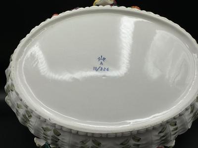 Capodimonte Italian Porcelain Fruit Tureen Ladle And Underplate