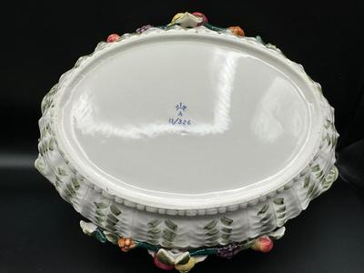 Capodimonte Italian Porcelain Fruit Tureen Ladle And Underplate