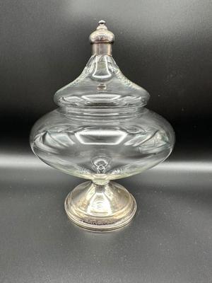 Maurice Duchin Creation Sterling Silver and Glass Candy Dish