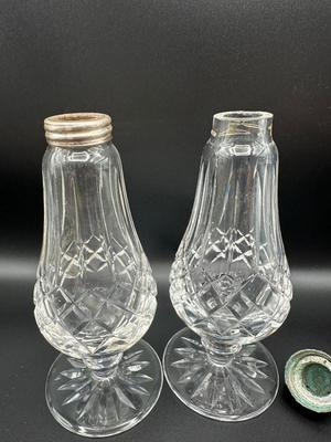 WATERFORD Crystal Salt & Pepper Shakers. (See Details)