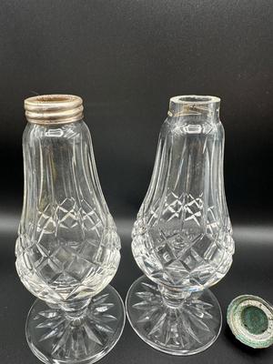 WATERFORD Crystal Salt & Pepper Shakers. (See Details)