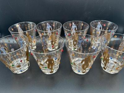 Culver Mardi Gras Rocks Glasses - Set of (8)