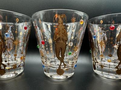 Culver Mardi Gras Rocks Glasses - Set of (8)
