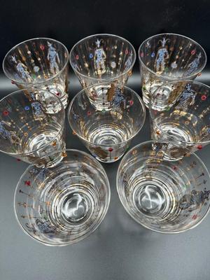 Culver Mardi Gras Rocks Glasses - Set of (8)