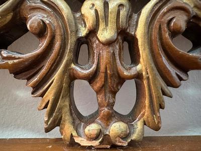 French Style Carved Wood Vanity and Mirror