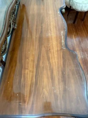 French Style Carved Wood Vanity and Mirror