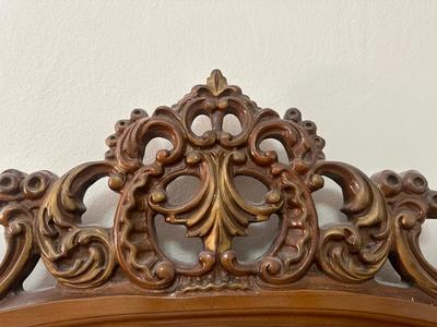 French Style Carved Wood Vanity and Mirror