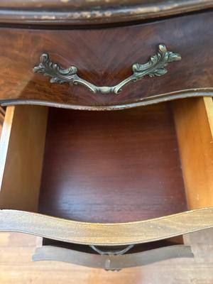 French Style Carved Wood Vanity and Mirror