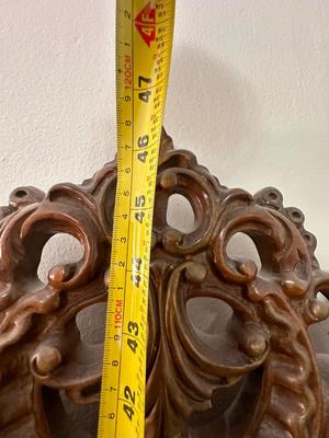French Style Carved Wood Vanity and Mirror