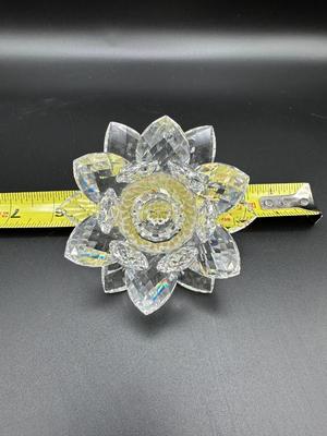 Crystal Water Lily Candlestick Holder