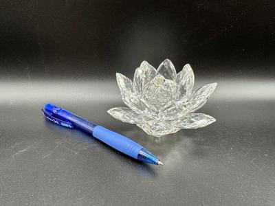 Crystal Water Lily Candlestick Holder