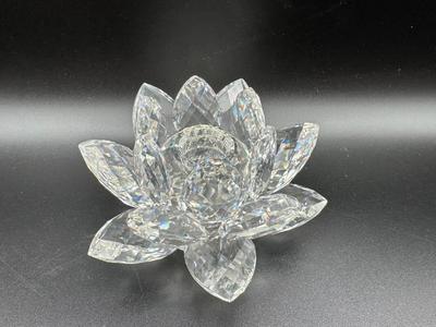 Crystal Water Lily Candlestick Holder