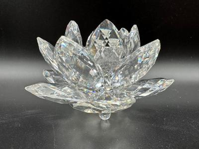 Crystal Water Lily Candlestick Holder