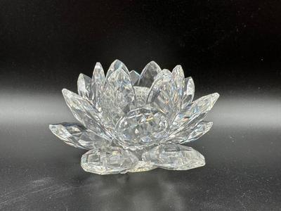 Crystal Water Lily Candlestick Holder