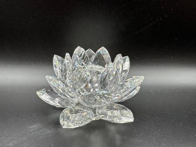 Crystal Water Lily Candlestick Holder