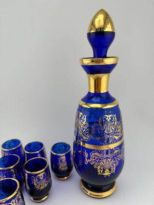 Cobalt Blue Decanter Set